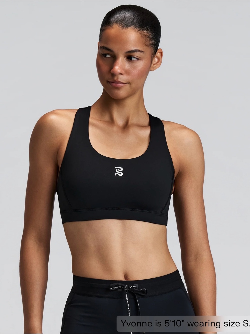 Bandit Stamina Scoop Neck Run Bra in Black Size Large